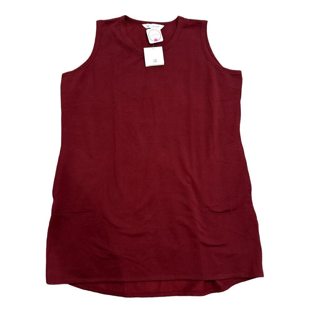 Lilac Bloom Tank Top Sweater Dress in Burgundy, Size 2XL​​​​